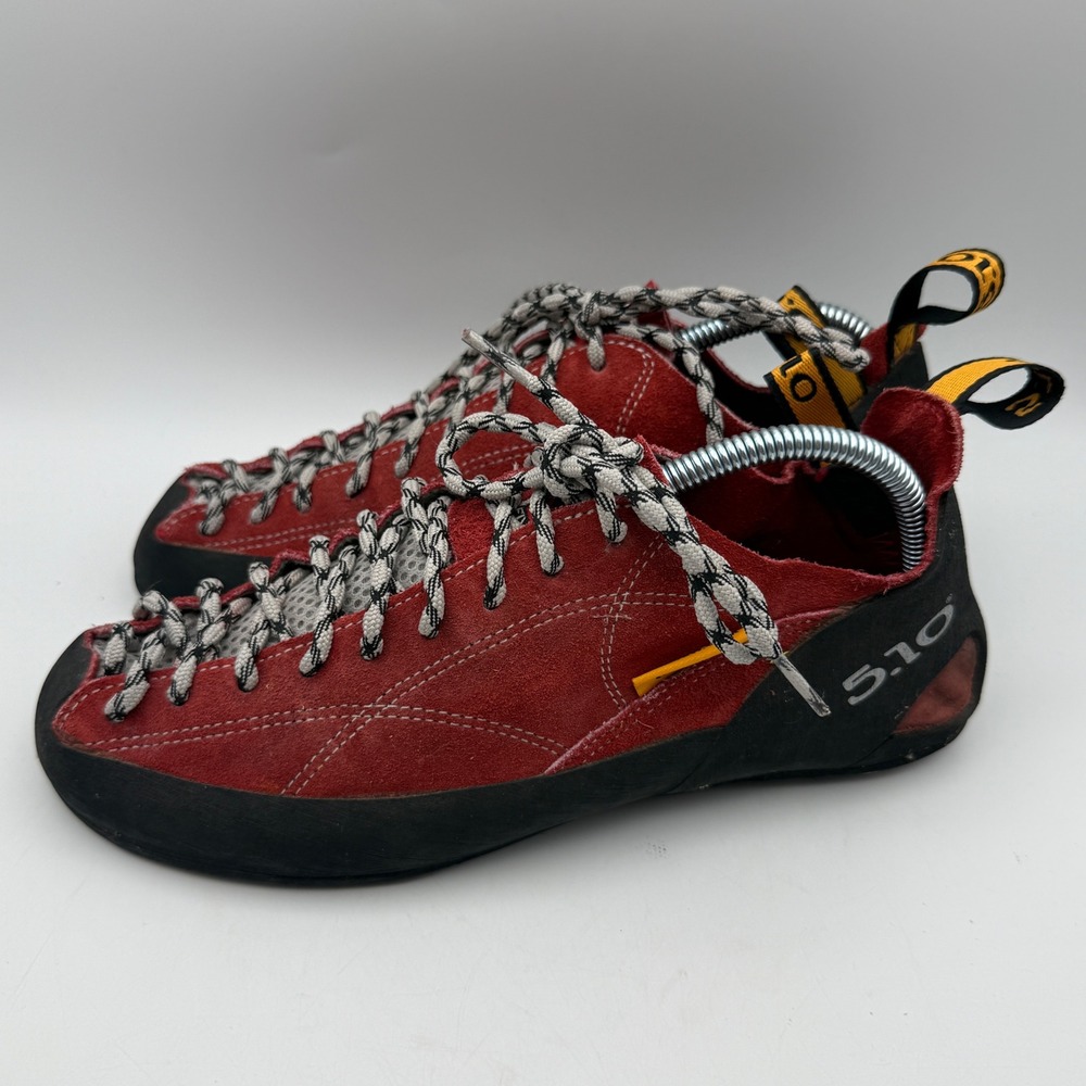 Five Ten Coyote Climbing Shoes Mens 10.5 Red Suede Stealth C4 Rubber Lace Up